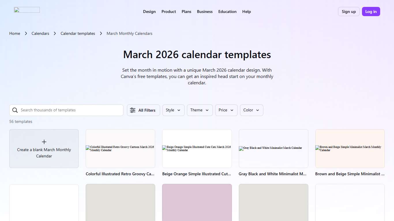 Free to edit and print March 2026 calendar templates | Canva